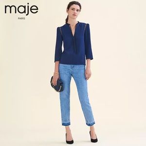 Maje Lamba Lace Inset Amour Top